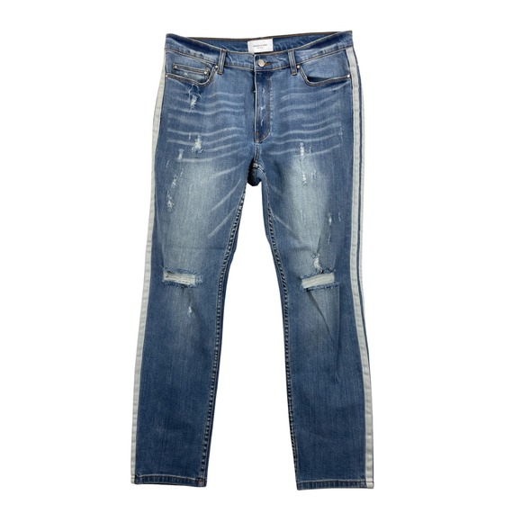 OVADIA & SONS Other - Ovadia & Sons Slim Fit Jeans Mens‎ 36 Blue Distressed Denim Stripe Detail Street